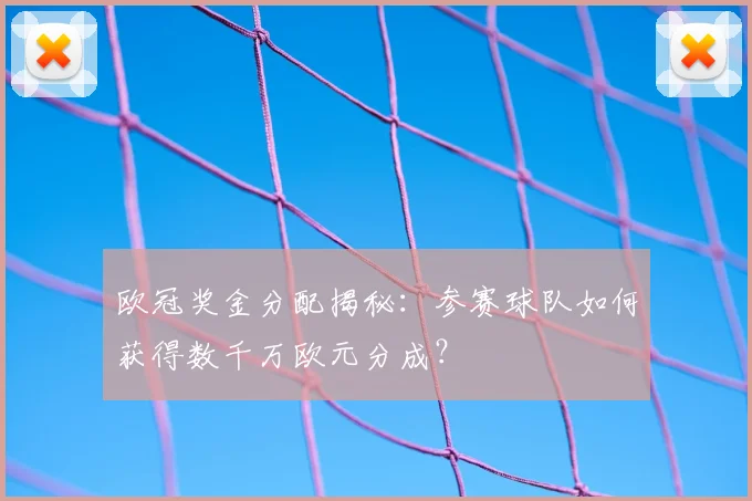 欧冠奖金分配揭秘：参赛球队如何获得数千万欧元分成？
